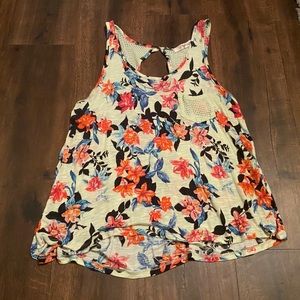 Light Yellow Floral Tank Top